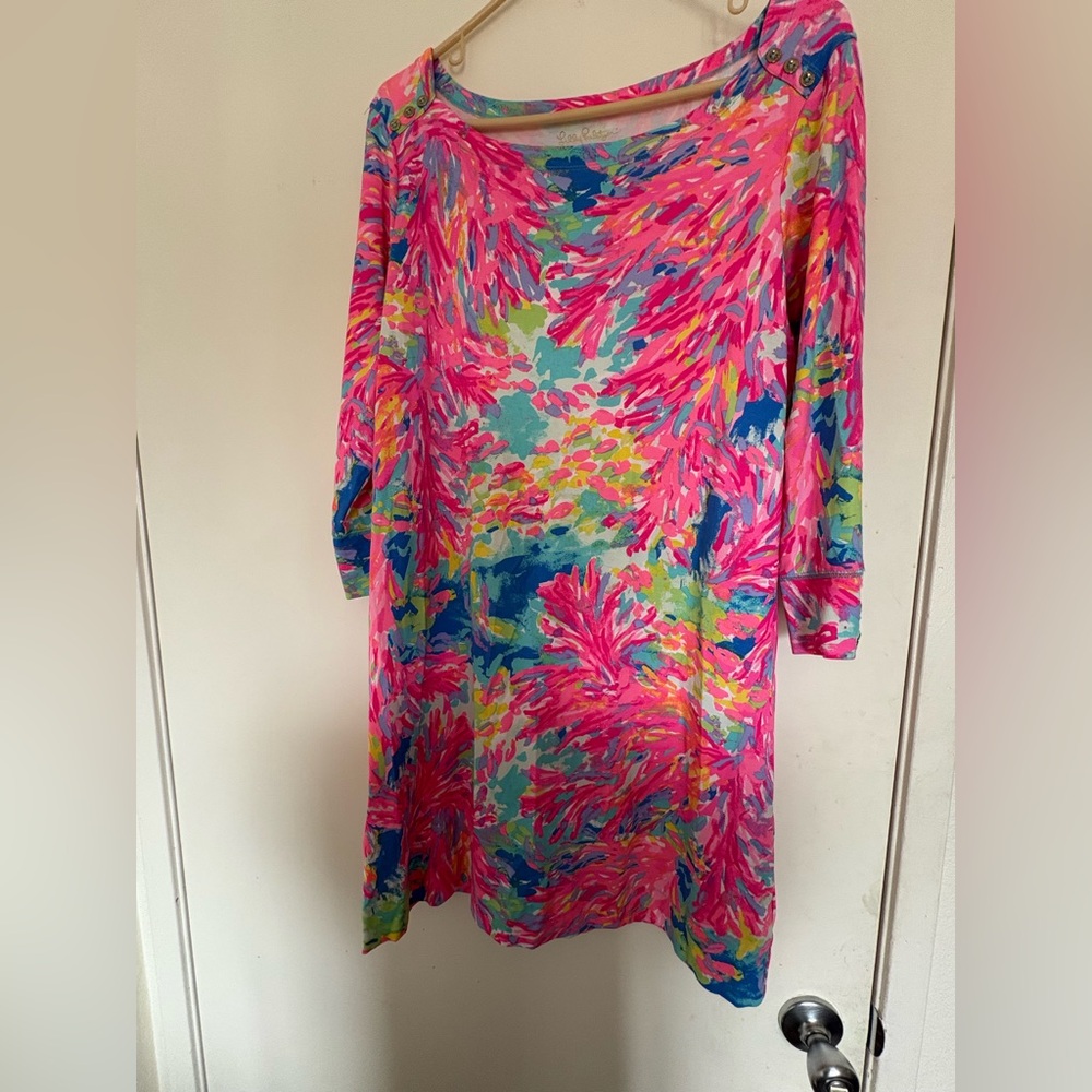 Lilly Pulitzer Pink and Blue Patterned Dress